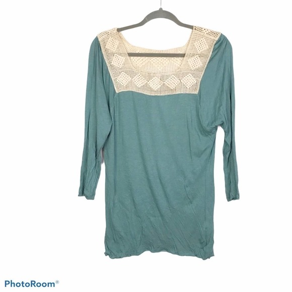 Tiny Anthropologie sea foam green boatneck top - Picture 3 of 7